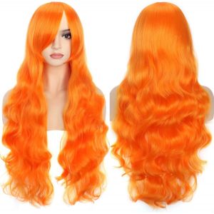 Kalanka-32"" 80 Cm Orange Citron Cosplay Boucl&eacute; Perruque Femme, Longue Ondul&eacute;e Synth&eacute;tique Cheveux Cosplay Wig Anime Parti Halloween Perruques - Neuf