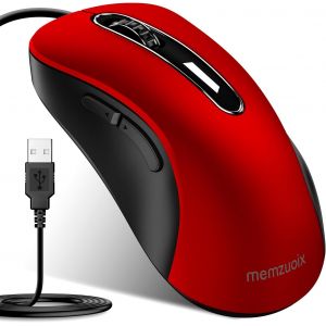 Souris USB avec Câble-Souris Optique 1400 DPI,5 Boutons,Design Ergonomique avec Câble de 1,5m-pour Ordinateur,PC,Mac-Rouge Grenade - Neuf