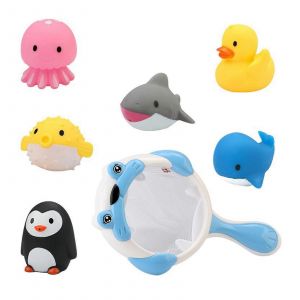 Jouet 7 En 1 : Eau Pulv&eacute;ris&eacute;e, Poisson, Jouet De Salle De Bain Flottant Pour Parents Et Enfants, Pour La Motricit&eacute; Fine, Id&eacute;al Pour La Douche, Rose-Bleu - Neuf