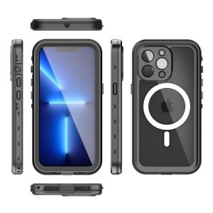 Pc Iphone 13 Boîtier Étanche - Ip68 Étanche Full Body Double Couche Anti-Chocs Protecteur D'écran Intégré De Plein Air Sous L'eau Résistant Aux Rayures Imperméable À L'eau De Cas - Neuf