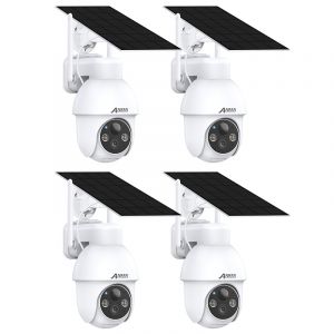 Cam&eacute;ra de Surveillance ANRAN 5MP PTZ Cam&eacute;ra Surveillance WiFi Exterieure sans Fil Solaire,Vision Nocturne Couleur 30m avec 4 Lumi&egrave;res Blanches,HD 2560 x - Neuf