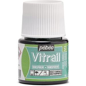 P&eacute;b&eacute;o Flacon 45ml Peinture Vitrail Transparente Vert Aqua - Neuf