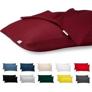 Cauc-Taie D'oreiller 40x80 Coton Satin Premium Lot De 2 Housse Coussin Pour Coussins Canap&eacute;/Lit Tissu Super Doux Resistant Et Lavable Hypoallerg&eacute;nique Anti-Acariens Avec Fermeture &Eacute;clair Invisible - Neuf