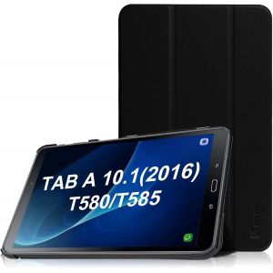Coque pour Samsung Galaxy Tab A (2016) SM-T580 SM-T585 10.1 Pouces - Etui de Protection Ultra-Mince et L&iquest;&iquest;ger Housse Tablette Cover avec Fonction Sommeil/R&iquest;&iquest;veil Automatique, Noir - Neuf