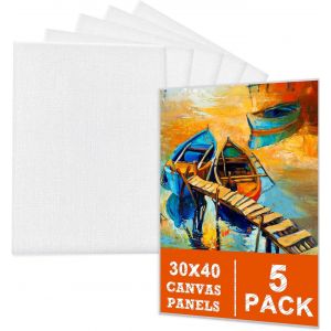 Toile Peinture (Lot De 5) - 30x40cm - 3mm Cartons Entoil&iquest;&iquest;S, Toiles ? Peindre Adapt&iquest;&iquest;Es Pour Acryliques, Peintures ? L'huile, Gouache - Neuf