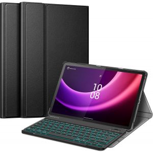 Chenquansarl-Clavier [Italian Layout] Avec Lenovo Tab P11 (2nd Gen) 11,5""Tb350fu/Tb350xu 2022-Clavier Rétroéclairé À 7 Couleurs Clavier Sans Fil,Housse Rigide Et Fine Étui Multi-Positions,Noir - Neuf