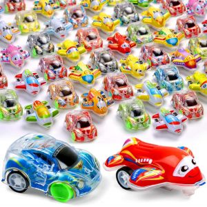KAJGL-Lot De 50 Pièces Mini Voiture,Voiture Friction Avion,Voitures Jouets Pour Enfants,Voitures De Course 4 Roues Motrices,Voiture De Course À Friction,Voiture Jouet Pour Garçons Et Filles - Neuf