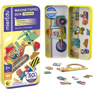 KAL-Bo&icirc;te De Jeu Magn&eacute;tique - Camions - Favorise La Motricit&eacute; Et L'Imagination - Id&eacute;al Pour La Maison Et Comme Jeu De Voyage Pour Enfants - Jouet Magn&eacute;tique Pour Enfants &Agrave; Partir De 3 Ans - Neuf
