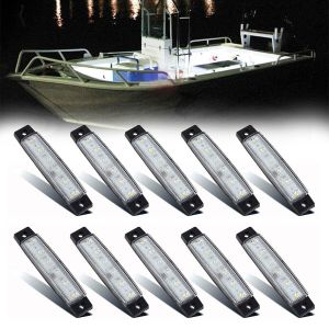 Lot de 10 lampes marines à 6 LED pour bateau, éclairage de courtoisie pour cabine, pont, poupe - Neuf