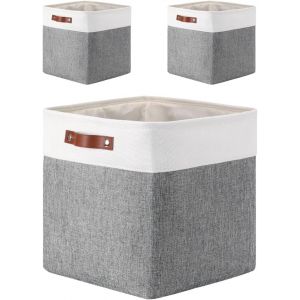 Cube bo&icirc;te de rangement lot de 3,panier de rangement en tissu,30 cm pour chambre &agrave; coucher,salle d'artisanat,p&eacute;pini&egrave;re - Neuf