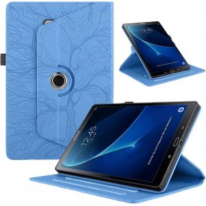 Kal-Coque Pour Samsung Galaxy Tab A 9.7"" (Sm-T550/Sm-T555) Tablette Étuis Pu Cuir 360°Rotatif Multi-Angle Stand Flip Protection Housse Pour Samsung Galaxy Tab A 9.7"" T550 Coque,Bleu Arbres - Neuf