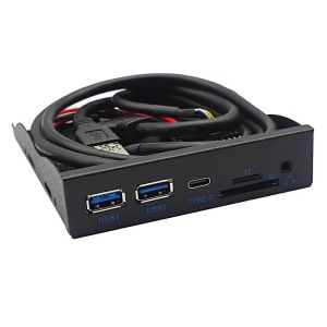 Hub USB 5 Gbit/s pour panneau avant,adaptateur jack 3,5 mm pour &eacute;couteurs et micro pour ordinateur de bureau - Neuf
