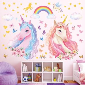 ERYI-Sg2-2322 Stickers Muraux Licorne Enfants Decoration Chambre Fille Deco Bebe Autocollant Mural Etoile Poster Princesse Tableau Pépinière - Neuf