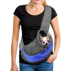 Bleu-Foncé - Air Mesh Chien Chat Chiot Transporteur Sac À Dos Bandoulière Réglable Sac Fourre-Tout Petit Chien Taille S: Longueur Totale 31 Cm, Longueur Intérieure 24 Cm, Hauteur 22 Cm (1pc) - Neuf