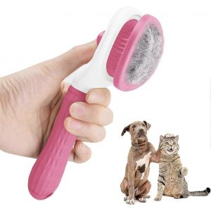 Peigne Pour Chat Brosse De Toilettage Pour Chien Brosse Pour Animaux De Compagnie,Outil De Brosse Pour Animaux De Compagnie Avec Bouton De Nettoyage Pour Chien De Chat,Brosse Pour Chat Pour Chats &Agrave; - Neuf