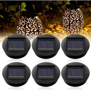 Lot De 6 Lampe Solaire De Rechange Avec Ampoule Led, Ip65 &Eacute;tanche &Eacute;clairage Ext&eacute;rieur Lampes Solaires De Rechange &Eacute;tanche 8cm Led Diam&egrave;tre Couvercles Solaires Pour Lampes Solaires De Jardin - Neuf