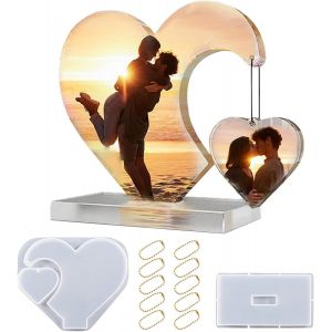 Moules En Résine Pour Cadres De Photos D'Amour,Moule En Silicone Pour Cadre Photo En Forme De Coeur,Pour Les Anniversaires De Mariage,Les Photos,La Décoration De La Maison - Neuf