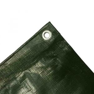 Bâche, bâche étanche 280 g/m², 6 x 12m (72m²), verte et résistante - Neuf