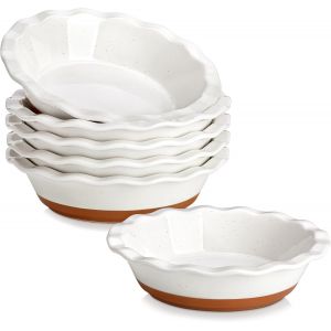 Subzonal-Série Tara, 6 Pièces Moules À Tarte En Porcelaine De 360ml, Plat À Tarte En Céramique 168mm, Assiette À Tarte Ronde Pour Quiches, Gâteaux, Brownies, Lasagnes - Neuf