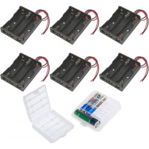6PCS AA Support de Batterie, AA Noir Batterie Stockage Boite Coffre Support, AA Battery Holder Box Case, 3 x 1,5V - Neuf