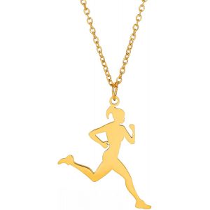 Kal-Collier À Breloques De Gymnastique Pour Femme En Acier Inoxydable Élégant Avec Pendentif En Forme De Gymnaste - Neuf