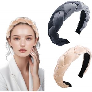 Serre Tete Maquillage,2 Pi&egrave;ces Serre Tete Femme Bandeaux Mode Pour Femmes,Bandeau Cheveux Femme Pour La Maison,L'ext&eacute;rieur,Le Sport Et Le Yoga(Rose,Gris) - Neuf