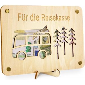 TZF-Caisse de voyage - Tirelire pour camping-car - Caisse de voyage - Cadeau pour les voyageurs - Cadeau pour voyage du monde - Caravane - Neuf