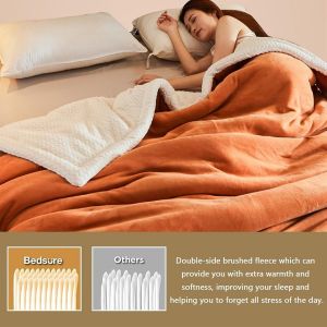 Couverture Chaude En Peau De Mouton Pour Canapé Et Lit 150 X 200 Cm 180 X 200 Cm - Couverture Polaire Double Épaisseur Réversible Extra Épaisse - Neuf