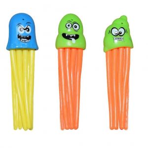 Lot de 3 jouets de bain cr&eacute;atifs en forme de pieuvre pour enfants, dimensions 13 x 3,5 cm, en PVC s&ucirc;r pour jouer dans l'eau. - Neuf