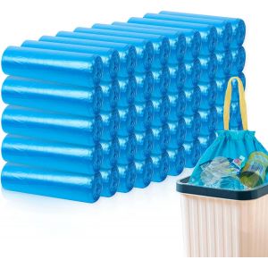 Lot de 750 sacs poubelle 55 x 65 cm parfum fraise avec poign&iquest;&iquest;e coulissante en rouleaux de 15 pi&iquest;&iquest;ces, sac de collecte diff&iquest;&iquest;renci&iquest;&iquest;e recyclable, pour cuisine, bac moyen (50 rouleaux - 750 pi&iquest;&iquest;ces) - Neuf