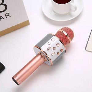 Microphone Karaok&eacute; Sans Fil,Haut-Parleur Bluetooth,Commandes Multifonctions,Micro Portable 5 En 1 Pour Chant Et F&ecirc;te.Rose Gold. - Neuf