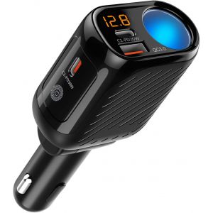 PD USB Chargeur De Voiture Allume Cigare Adaptateur, Prise Allume Cigare 12V-24V, 120W USB C Chargeur De Voiture avec Interrupteur Tactile, Dual PD3.0+QC3.0 pour GPS, Enregistreur Automatique - Neuf