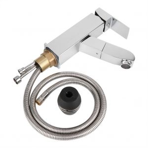 HJLIAN Robinet mitigeur extractible pour eau chaude et froide G1/2'' pour lavabo de salle de bain (douche manuelle en cuivre ABS) - Neuf