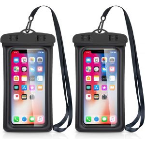 Kal-Pochette Téléphone Étanche Flottante, Certifiée Ipx8, Universel Jusqu'à 7 Pouces Idéal Compatible Avec Iphone 11/Xs Max/Se/8/7-Lot De 2-Noir - Neuf