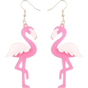 Kal-Boucles D'oreilles Flamant Rose Pour Femme, Alliage Boucles D'oreilles Pendantes Flamant Rose Bijoux D'oiseaux Pour Un Usage Quotidien &Eacute;t&eacute; Plage F&ecirc;te Tropicale - Neuf