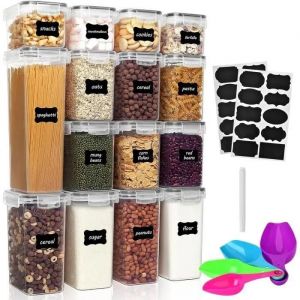 Queta Boite De Rangement Cuisine Lot De 15 Pcs, Contenants Céréales Hermétiques, Bocaux Hermetiques Alimentaires En Plastique Sc288 - Neuf