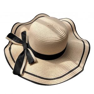Chapeau De Paille À Larges Bords Orné D'un N?ud, Idéal Pour Un Look De Plage Estival - Neuf
