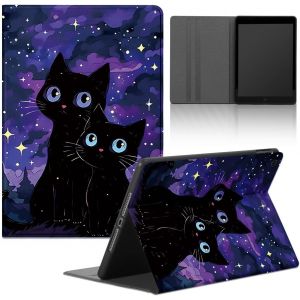 Tablet Coque pour Samsung Galaxy Tab A9 Plus/A9+ 11""(SM-X210/SM-X215/SM-X216),Cuir PU en Silicone Cartoon Anime Kawaii Black Cat Motif Aesthetics Housse avec Support Protection Cover,Anime - Neuf