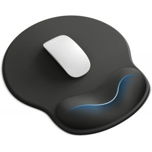 JGD-Tapis de souris ergonomique avec coussin en gel, tapis de souris avec repose-main, base antid&eacute;rapante, repose-poignet, durable et lavable, noir - Neuf