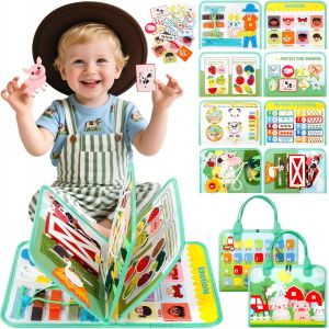 Ulteronixshop-Busy Board, Jouets d'Activit&eacute;, Quiet Book, Livre Occup&eacute; de Ferme Montessori,Planche D'activit&eacute;s Jouet &eacute;ducatif Sensoriel Pr&eacute;scolair,Jouet Montessori Cadeau pour Enfants Gar&ccedil;on Fille 1 2 - Neuf