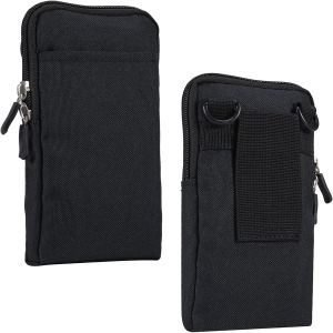 KALANKA-Sac à Bandoulière Téléphone Portable Homme, Sac de Ceinture Clip pour Téléphone, Portefeuille Téléphone Sac de Taille zippée Étui Sac à Epaule Housse de Transport Clip Coque Sac Banane Pochet - Neuf