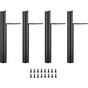 pièces de pieds de meubles de 18 cm, pied de table en métal noir, pied de meuble DIY, avec vis, utilisé pour canapé, table basse, armoire de lit et autres meubles. - Neuf