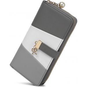 Portefeuille Long Pour Femme En Simili Cuir - Élégant Avec Fermeture Éclair, Compartiments Cartes Et Poche Téléphone Pour Noël Et Les Fêtes - Neuf