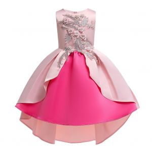Robe De Princesse Trapeze Sans Manches Pour Petite Fille, Motif Floral Et Fausses Perles, Ideale Pour Une Soiree Costumee (120) - Neuf