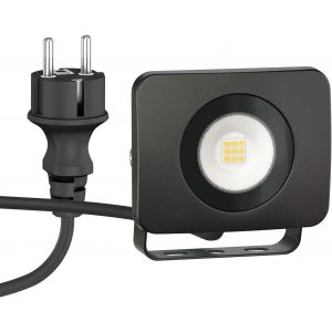 Tianyi-Projecteur De Jardin Led Wega Pour L'extérieur, Ip44, Prise, Noir, 10 W, 935lm, Blanc Chaud - Neuf
