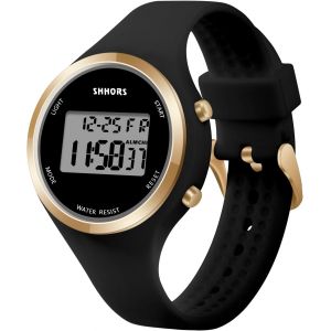 Kalanka-Montre Digitale Femme, Led Montre Num&eacute;rique Avec Chronom&egrave;tre, Chronographe De Sport Bracelet En Silicone Fonction R&eacute;veil Cadran Lumineux Facile &Agrave; Lire - Neuf