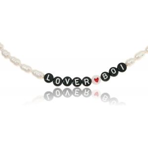 Kal-Collier Ras Du Cou Design Avec Perles D'eau Douce Et Émoticônes Souriantes U2013 Collier De Perles Unisexe U2013 Collier De Perles U2013 Étanche & Réglable U2013 Bijou De Plage Et De Festival - Neuf