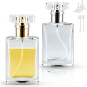 2Pcs 30ml Flacon Vaporisateur Verre,Vaporisateur Parfum vide Flacon Pulvérisateur Pour Voyages,Vaporisateur Parfum Vide,Flacon Parfum Vide,Flacon Spray Vide Avec Entonnoirs,Presseur(doré & argent¿ - Neuf