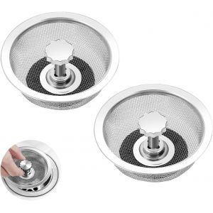 Loc-2 Pièces Filtre De Vidange Drains D'evier Anti-Colmatage Crépine Passoires D'évier Pour Douche Acier Inoxydable Bouchon Crépine D'évier Crépine Cuisine Grille Evier Pour Douche,Baignoire,Cuisine - Neuf