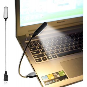 Kalanka-Lampe De Lecture Usb &Agrave; Led Lumineuse - Angle De 180 &deg; - Flexible - Clip Sur Clavier D'ordinateur Portable - Lampe De Nuit Portable &Agrave; Led Avec Col De Cygne - Lumi&egrave;re Blanche Chaude Pour Voyage - Neuf